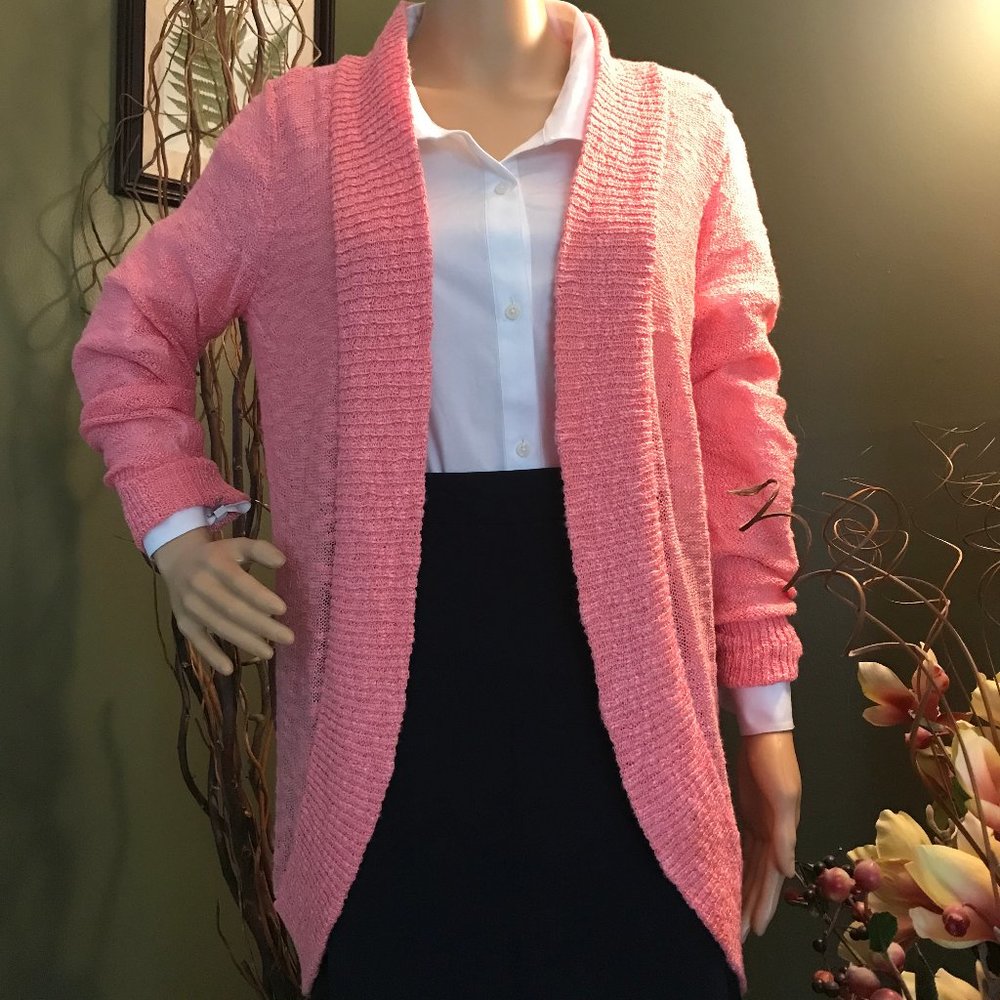 🎄PREMISE STUDIO Flamingo Open Cardigan Sz.L~NWT!